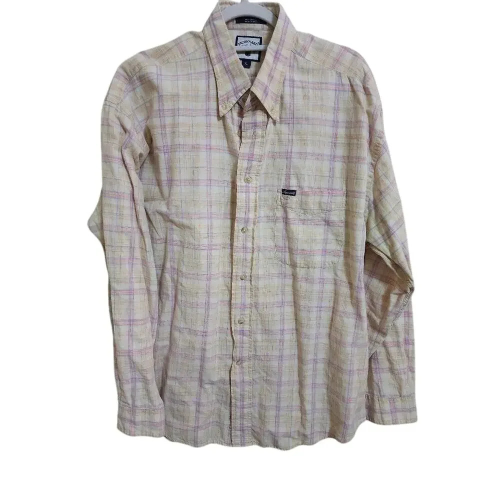 Men's Faconnable Casual Button Down Long Sleeved Shirt Size XL